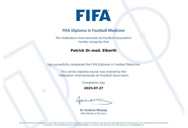 FIFA Diplom Fußball Medizin