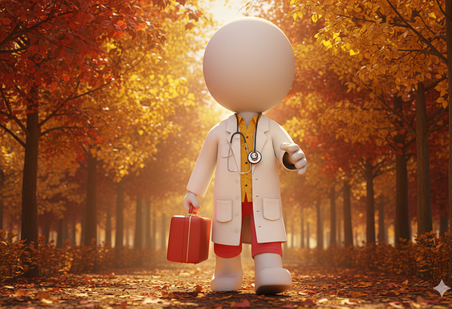 Doktor im Herbsturlaub